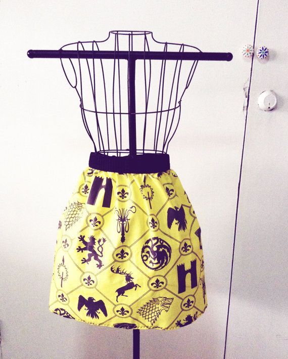 Game of Thrones Yellow Black Geek Cotton Skirt by TheGeektonian.
