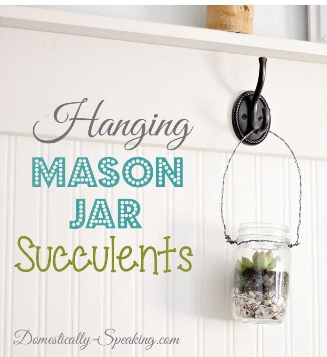 Hanging Mason Jar Succulents