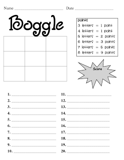I already made a Boggle template but I love the scoring part of this sheet.