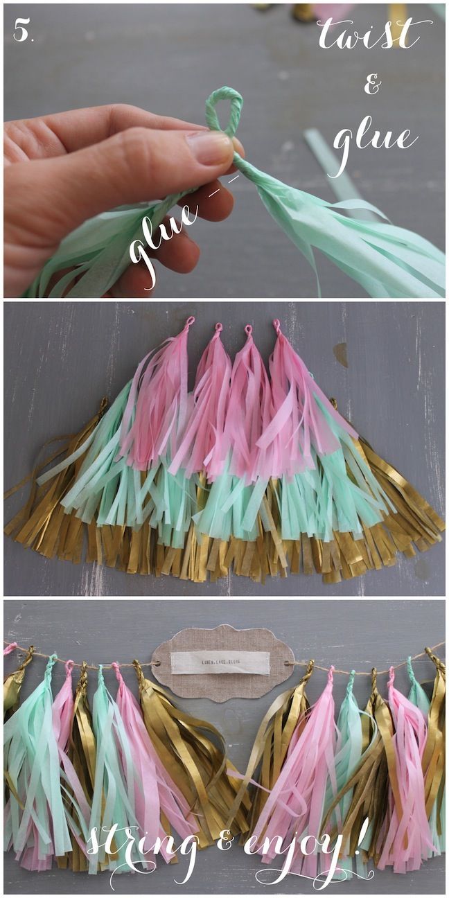 Linen, Lace, & Love: DIY: Confetti System Inspired Tissue Paper Tassel Garland
