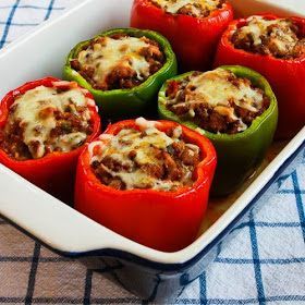 My Green Living Adventure: Low Calorie Turkey Stuffed Peppers