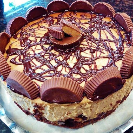 Peanut Butter Cup Brownie Bottom Cheesecake