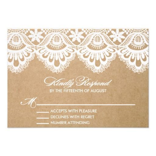 RUSTIC LACE | WEDDING RSVP ENCLOSURE CARD #wedding