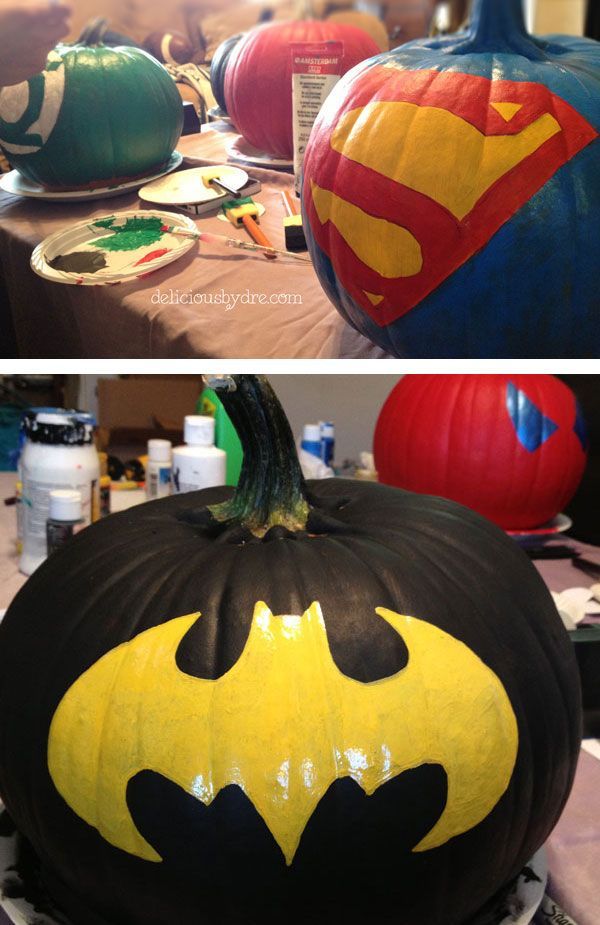 Superhero Painted Pumpkins | delicious by dre. Okay, I dont do pumpkins, but I f