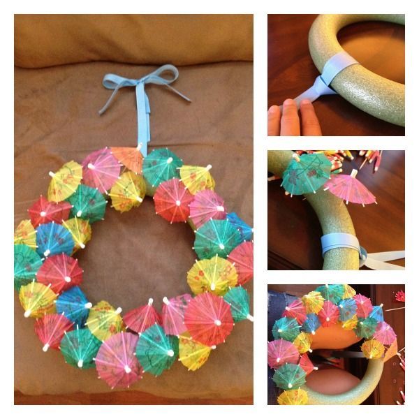 tropical wreath DIY– perfect for a bridal shower!