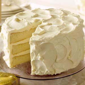 White Christmas Butter Cake. This moist three-layer cake will shine at even the