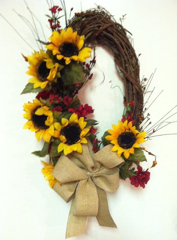 Wreath  Sunflower Wreath  Summer Wreath  Door by TheJourneyAccents, $68.00
