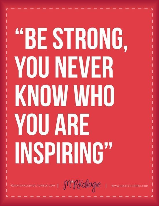 You never know who you are inspiring…
