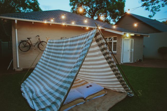 A romantic date idea: build a tent in your backyard! Its kinda creepy how simila