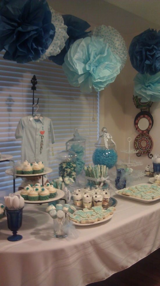 baby boy shower (love the colors, table layout) via I Heart Pears