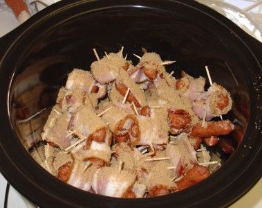 Slow Cooker Bacon Wrapped Dogs
