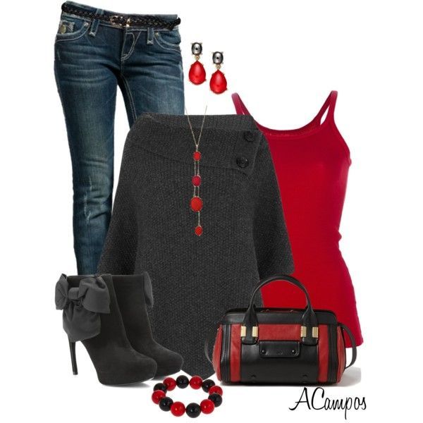 “Black & Red” by anna-campos on Polyvore
