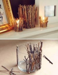 Branch Candle Holder made from twigs.
