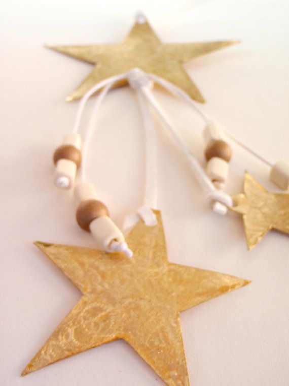 Brass star ornament or charm – Christmas decoration – handmade Christmas ornamen