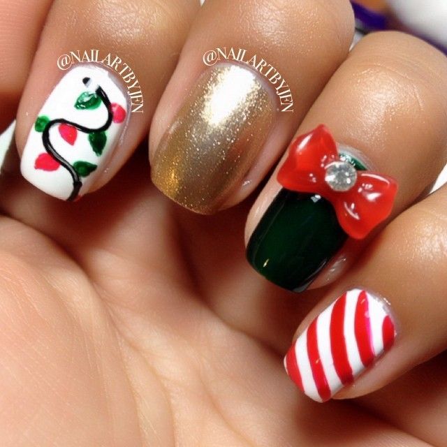 christmas by nailartbyjen  #nail #nails #nailart