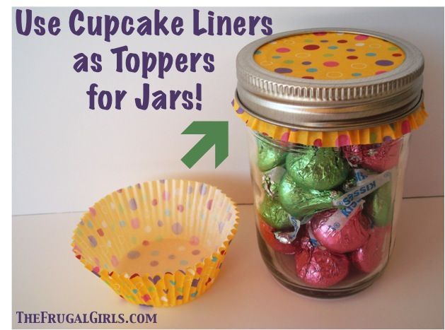 Cute Cupcake Liners as Toppers for Jars!  {plus more Gifts in a Jar ideas!}