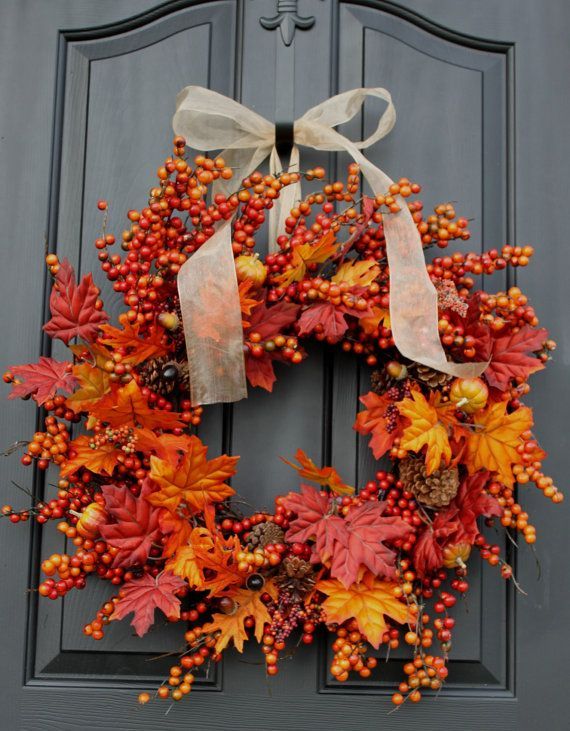 Fall wreath- Autumn Wreaths for door – Berry wreath – Door Wreaths – Fall Wreath
