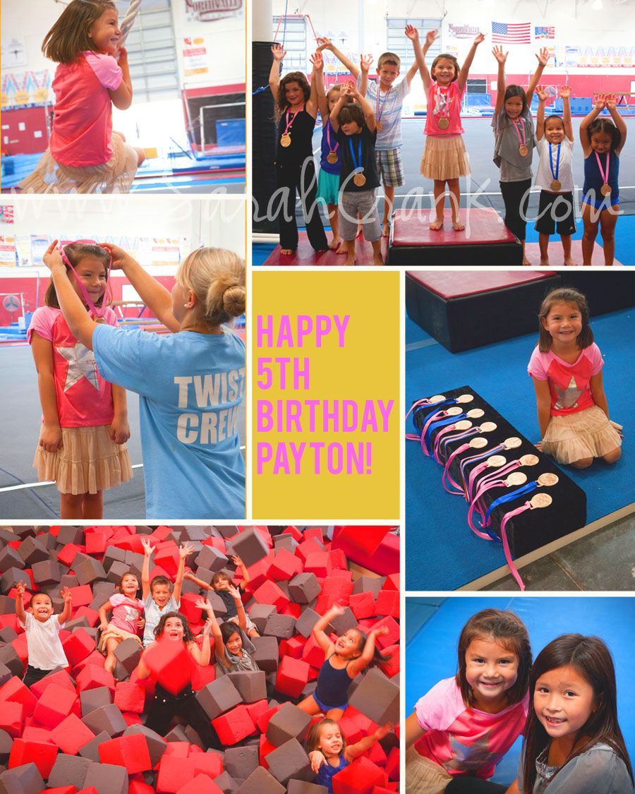 Gymnastics birthday party with gold medals