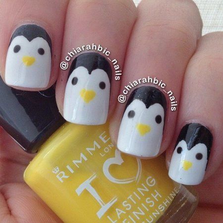 How cute are these penguin nails? And, so easy!!