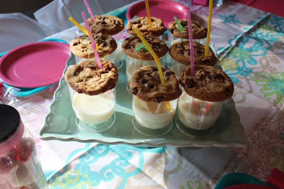Individual Milk And Cookies Dessert For Birthday Parties