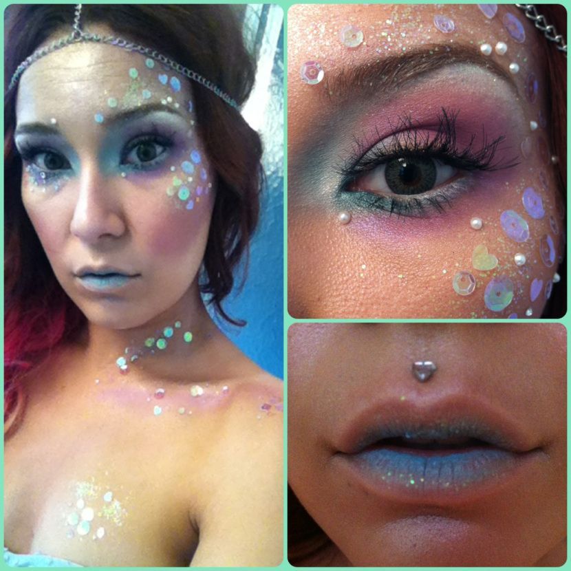 Mermaid makeup.  For the mermaid troup that we will eventually be in! LOL