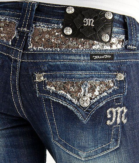 Miss Me Sequin Boot Stretch Jean