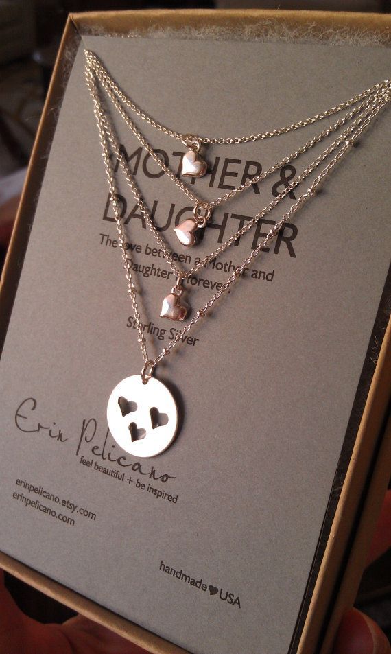 Mother 3 Daughters Necklace Set. Inspirational Jewelry . Simple Delicate