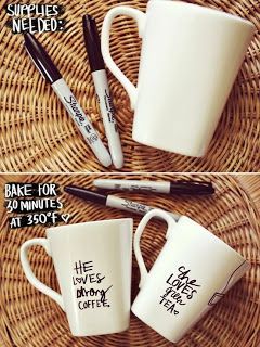 Sharpie marker on dollar store mug or plate @Hailli McConnell we should do this