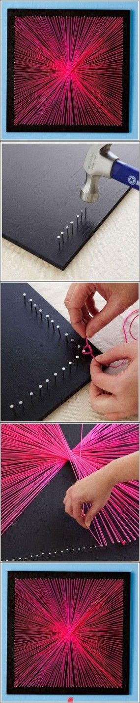 String Art – mount in a shadow box to prevent dust on the string