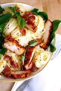 A chicken and pasta dish inspired by spicy Southern Italian flavors.