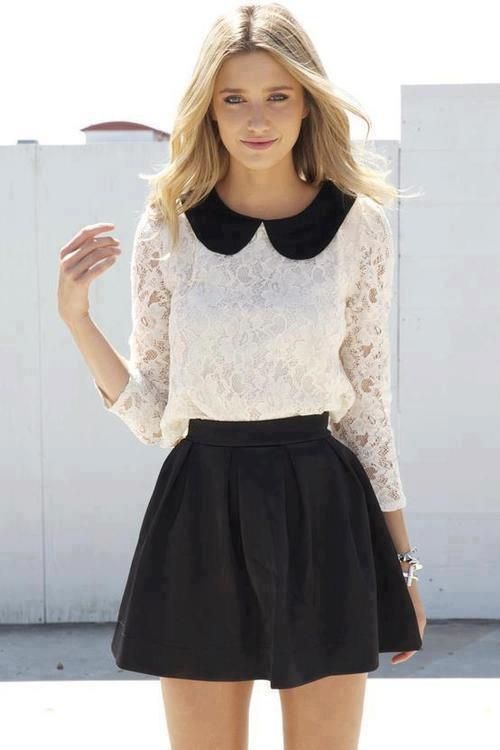 B/W – 25 Outfit Ideas with Lace and Tulle for Romantic Look
