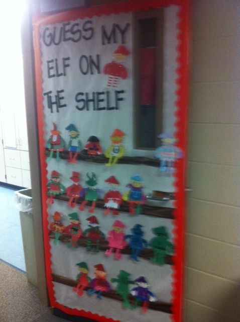 christmas+classroom+door+decorations | Run Teacher Run!: Elf on the Shelf Door D