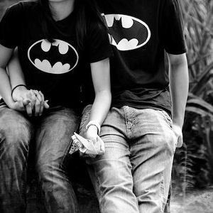 dawwe, matching batman shirts #cute #couples