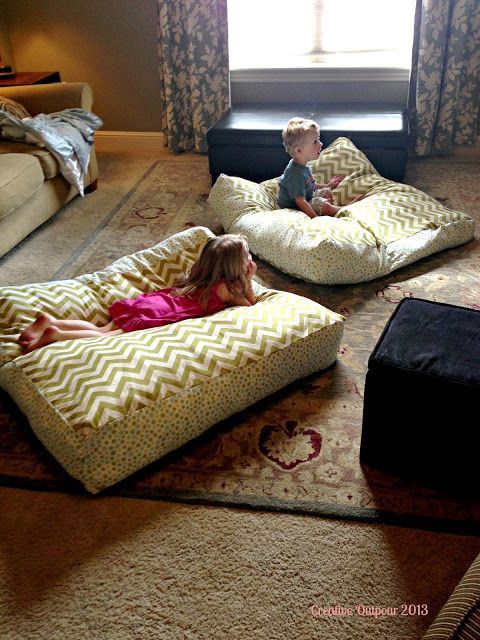 DIY Giant Floor Pillows…looks like a family Christmas present to me!!!