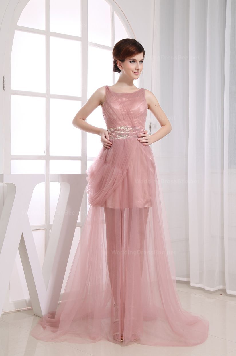 Fabulous Scoop Sheer Tulle Overlay Dress