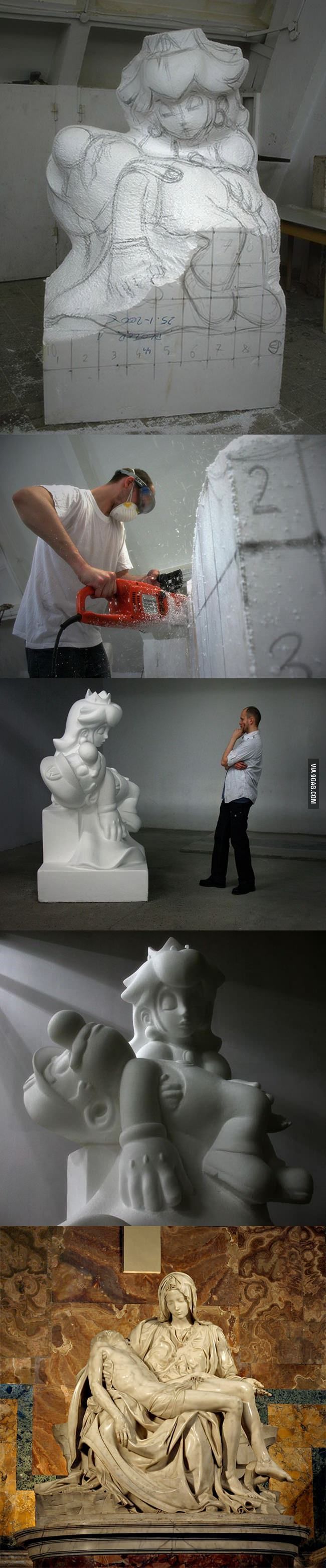 Game Over sculpture by Kordian Lewandowski
