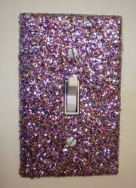 Glitter Crafted Light Switch….. no instructions but all you would need is spra