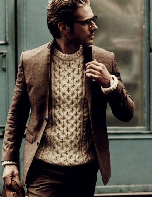 I dont wear sweaters but Id do this with a henley.