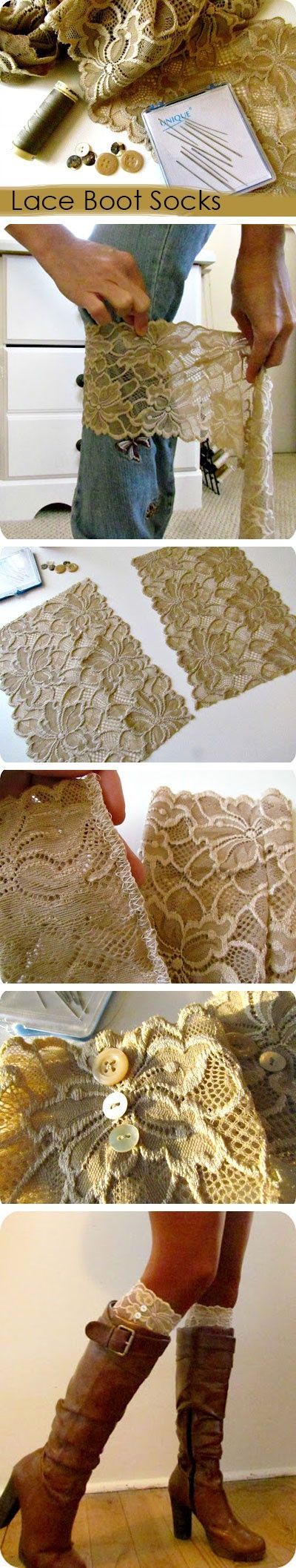 Lace boot socks…want to make some of these!