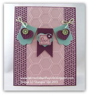 Love the colors in Nicoles Love card! She used Cia Baby with its matching Petite