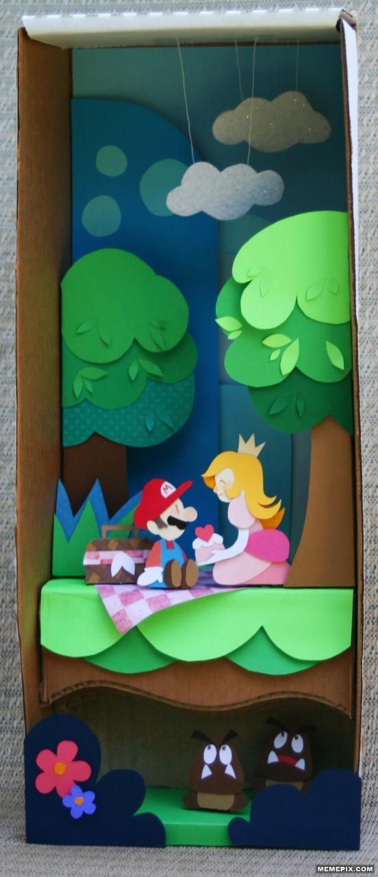 Mario diorama! Whenever we have a kiddo, Im totally decorating their room with M
