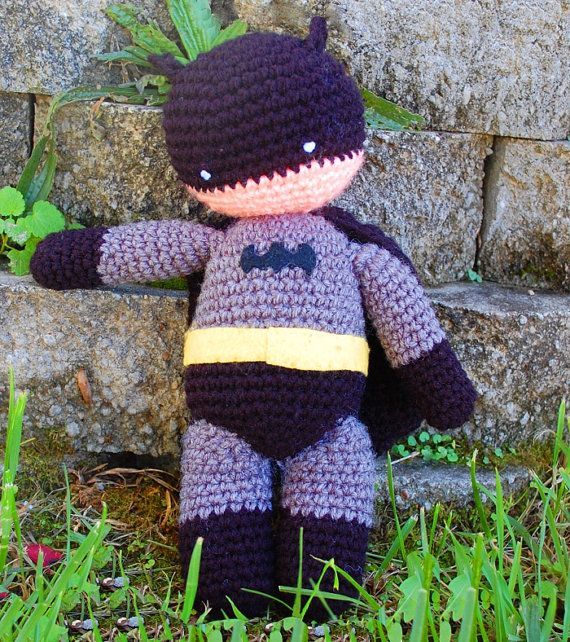 My Hero Batman PDF Crochet Toy Pattern by innerchildcrochet