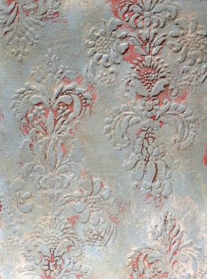 Plaster Finish and Annie Sloan …..  Provence Stenciled Plaster Finish with the