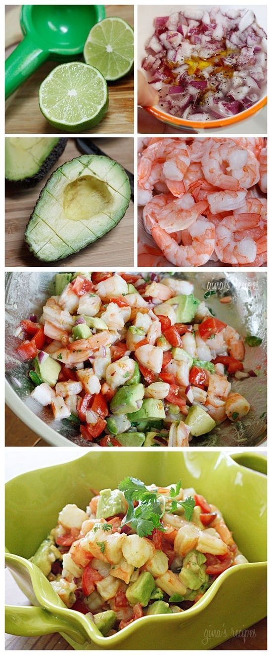 pretty salad for dinner. Light but satisfying. (shrimp, avocado, diced red onion