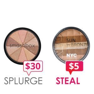 Smashbox Baked Fusion Soft Lights vs. NYC SUNnBRONZE #Makeup Dupes #InsideBeauti