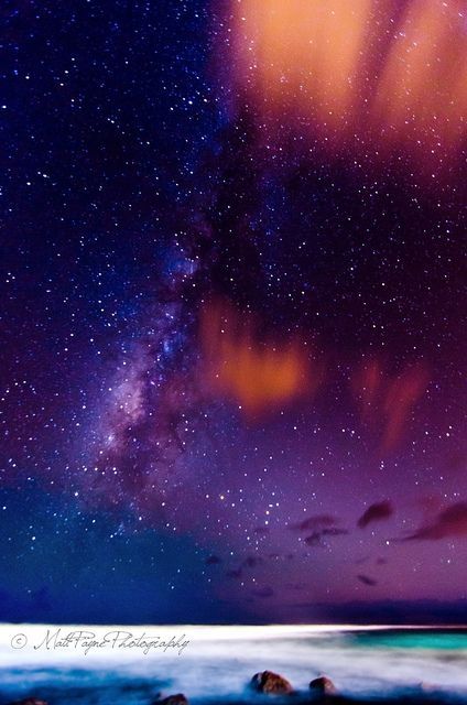 The Milky Way over Poipu Beach in Kauai, Hawaii