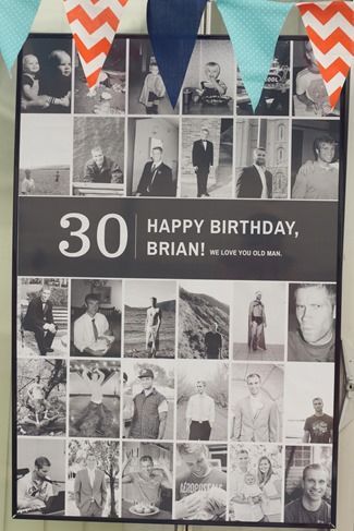 30th birthday party poster – so cute to have a picture from every year