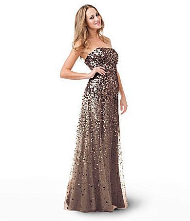absolutely gorgeous silver sparkly dress by Adrianna Papell