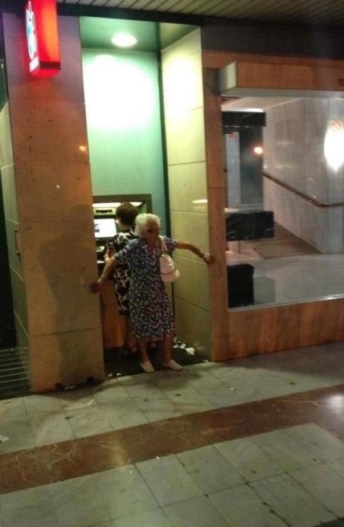 Always take backup to the ATM… God I love old people.
