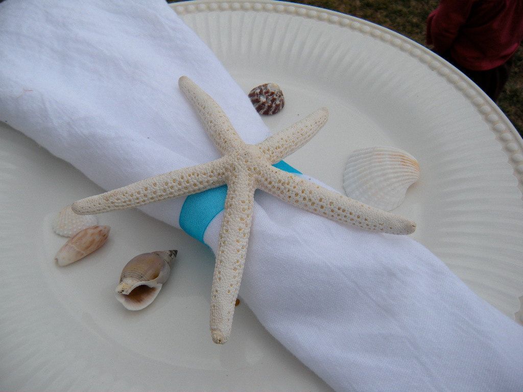 Beach Themed Wedding Napkin Decor